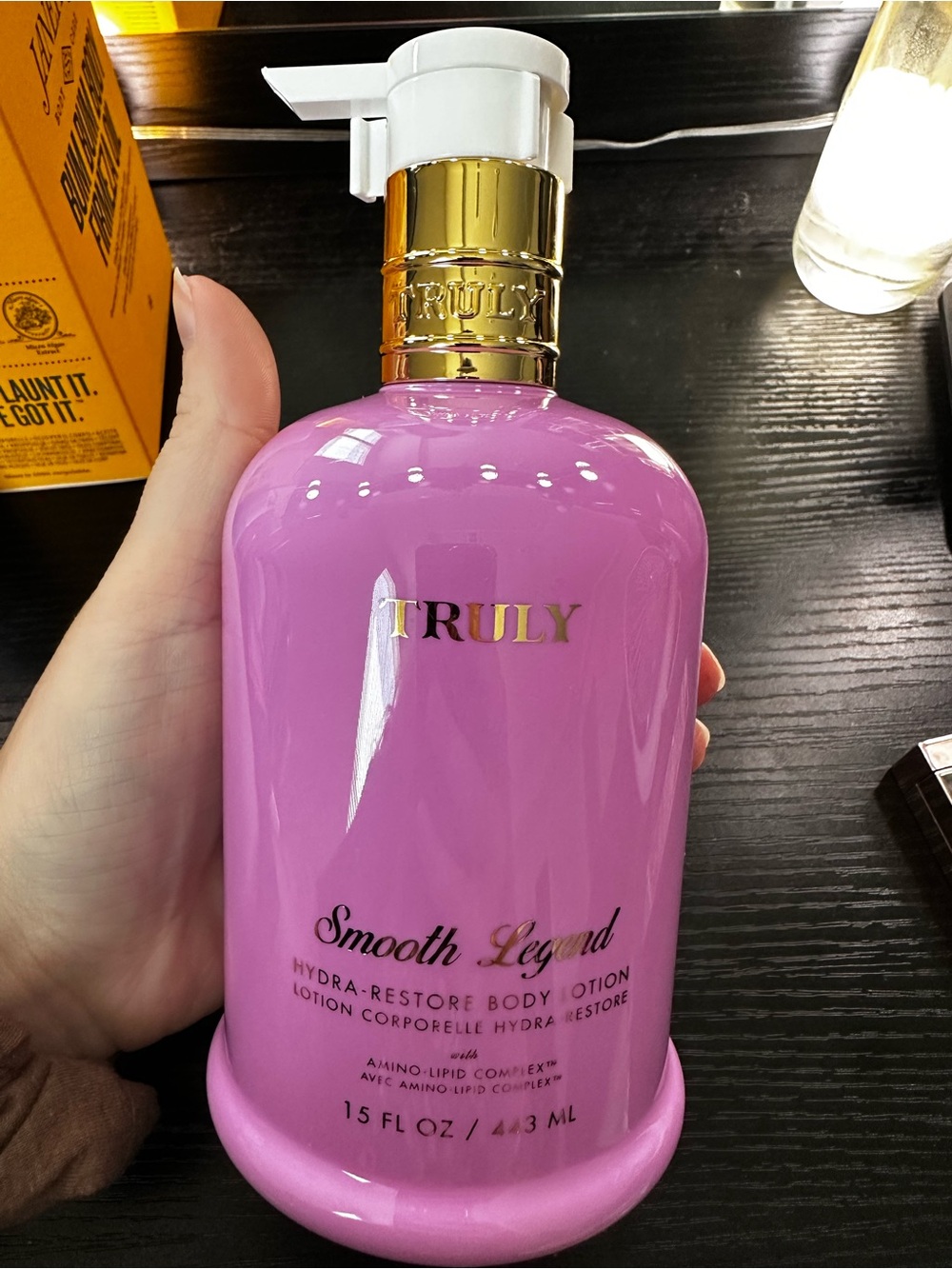 TRULY Smooth Legend Hydra-Restore Body Lotion — Pink with Gold Accents